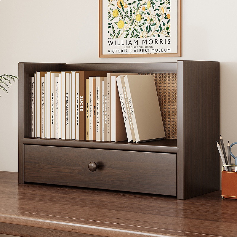 Bookcase Wood Shelf - Estante de Escritorio de Madera Maciza,