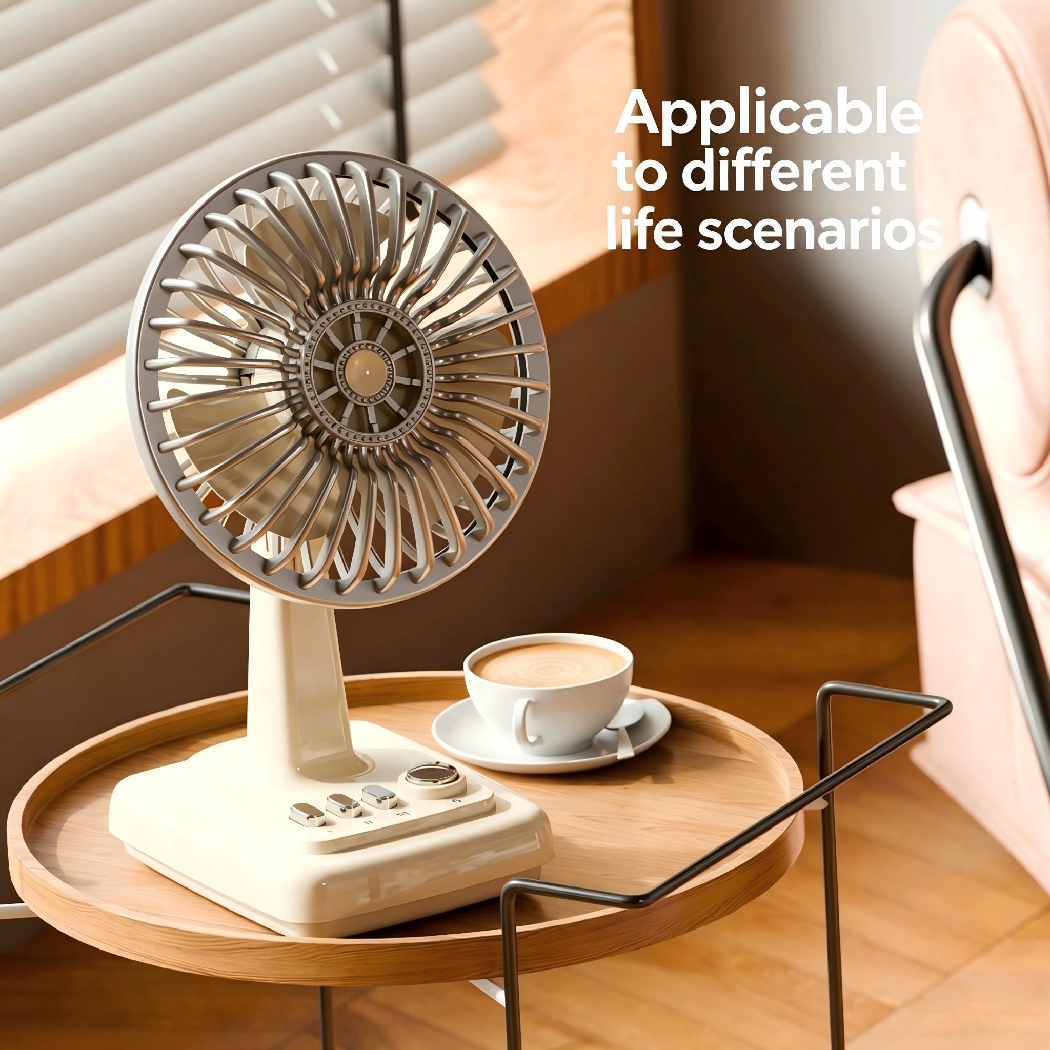 Usb Desk Fan - Ventilador de Escritorio Retro de Aleación,