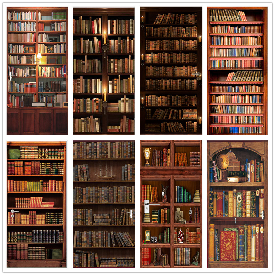 Home Office Bookshelves - Papel tapiz 3D de PVC para