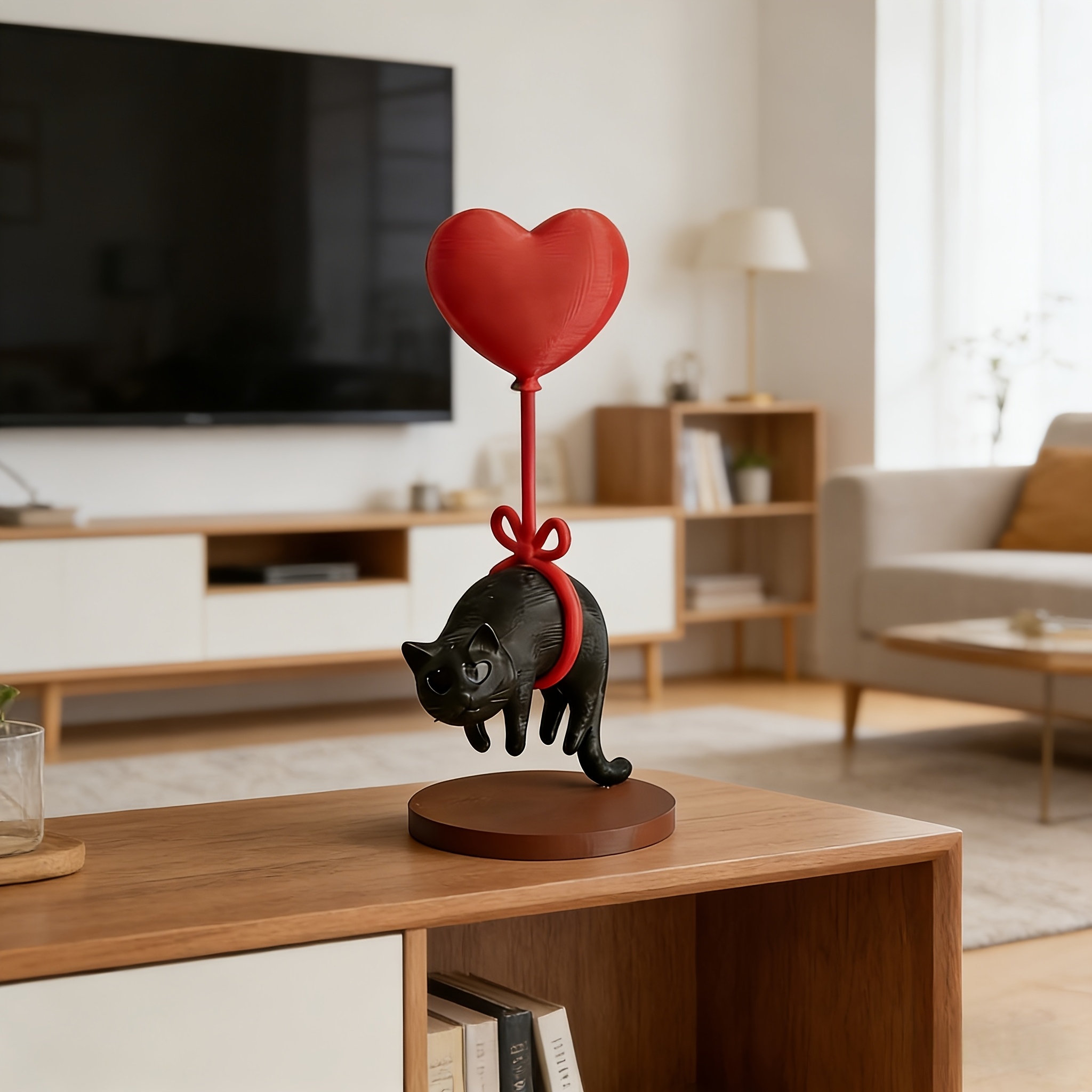Gato Flotante con Globo de Cor - Home Office Bookshelves reseña y precio
