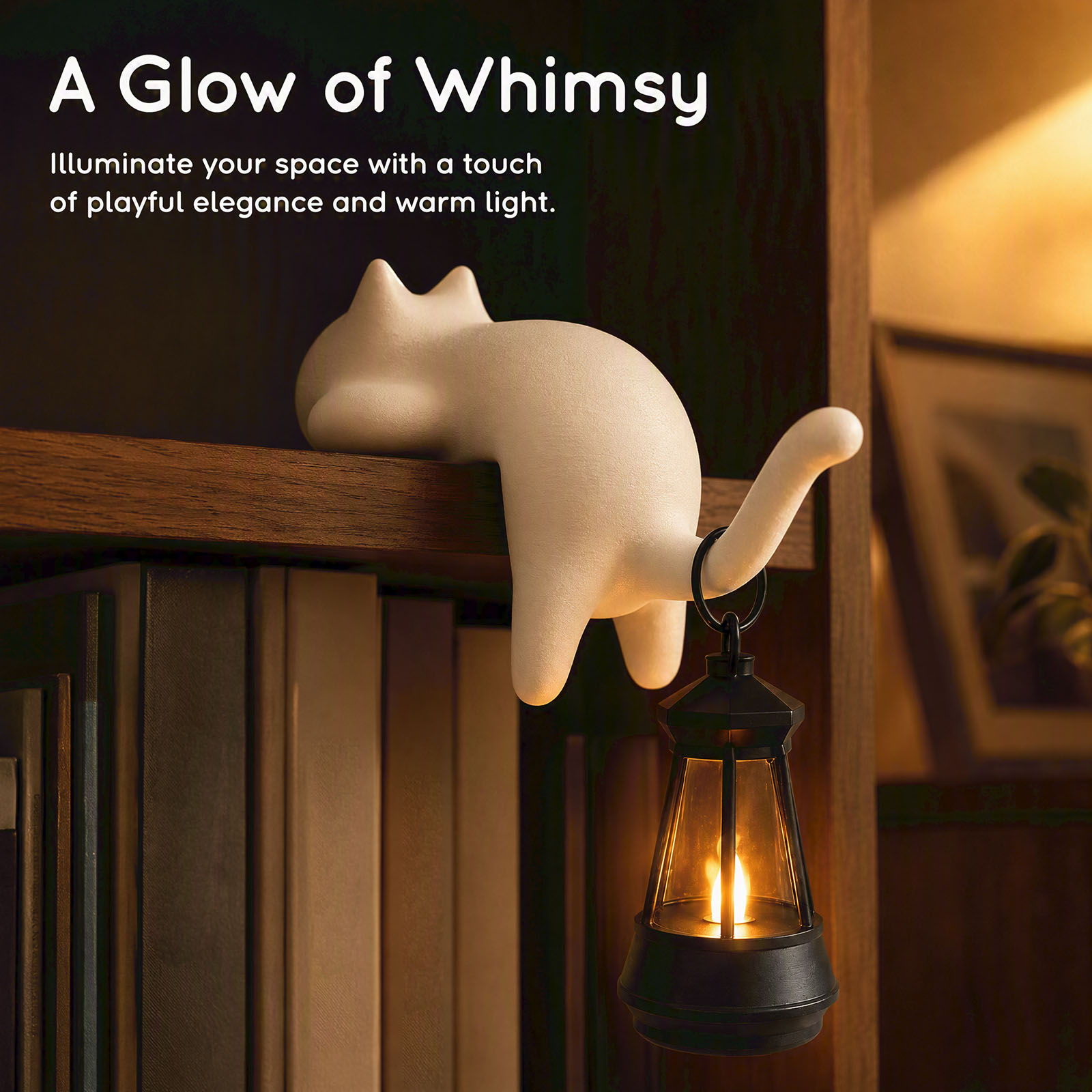 Lámpara con Forma de Gato, Fig - Home Office Bookshelves reseña y precio