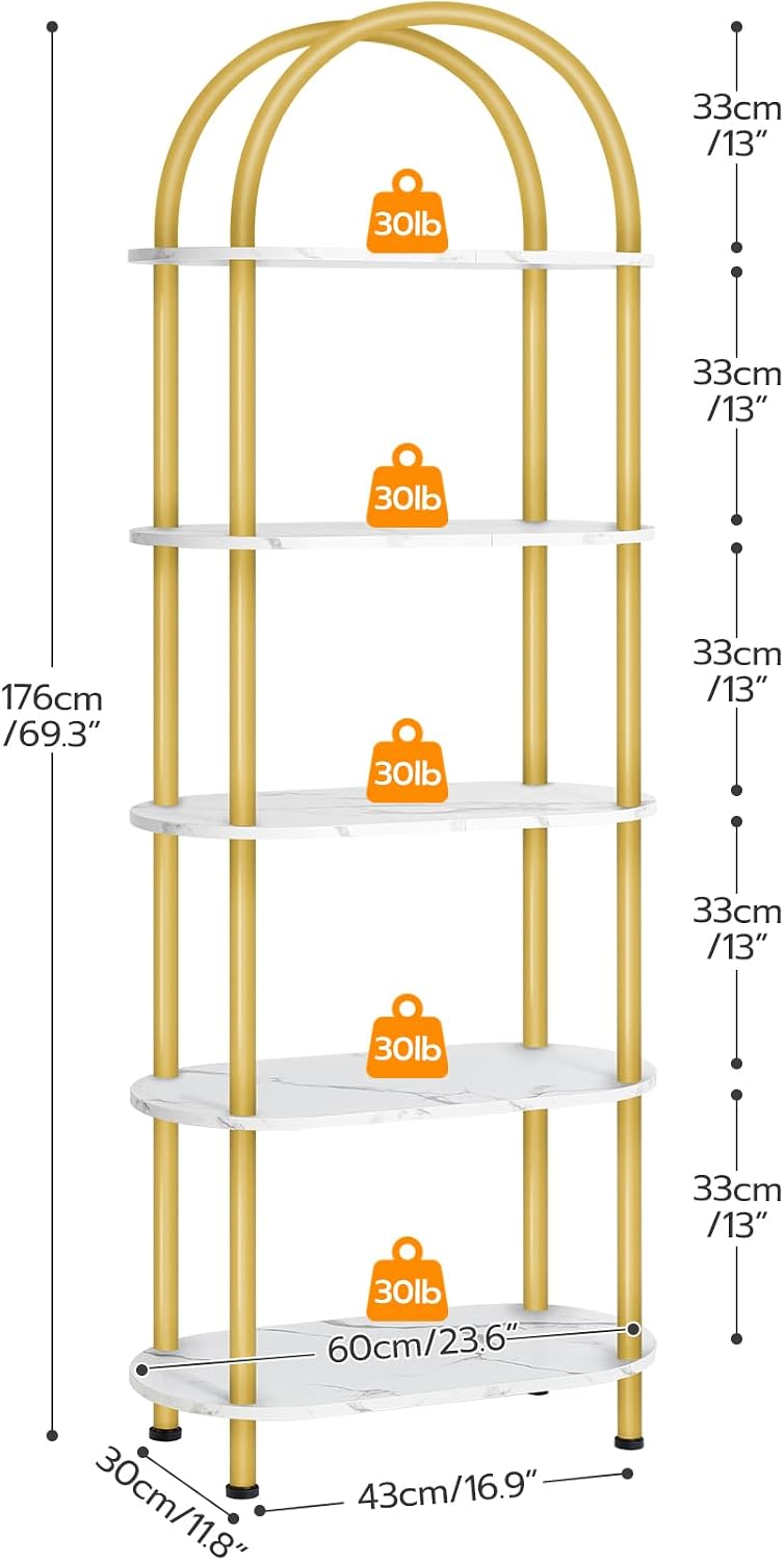 HOOBRO Estantería Abierta de 5 - Bookcase Wood Shelf reseña y precio