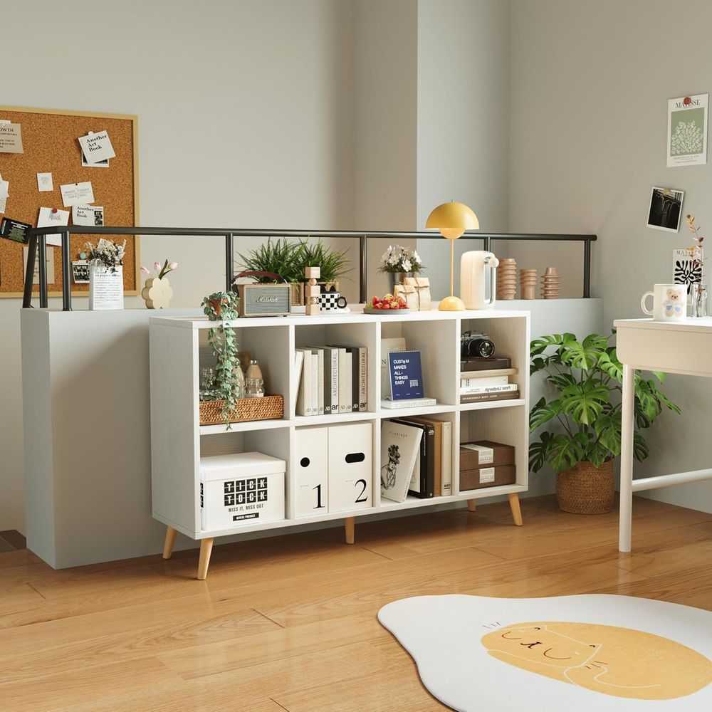 Estantería de madera de 2 nive - Home Office Bookshelves reseña y precio