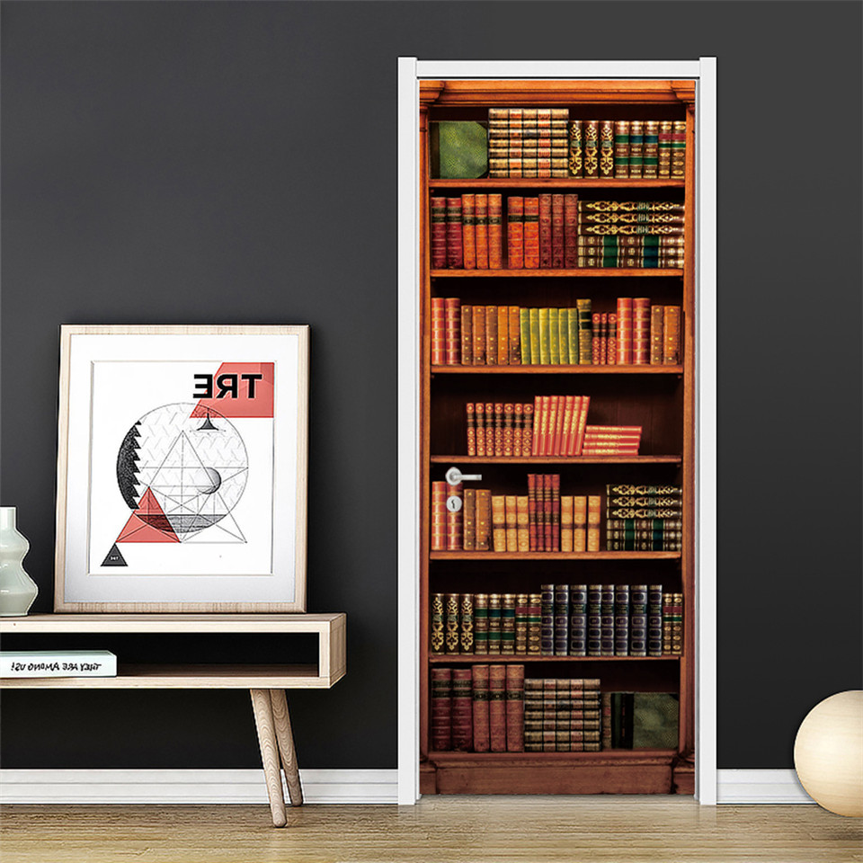 Papel tapiz 3D de PVC para pue - Home Office Bookshelves reseña y precio