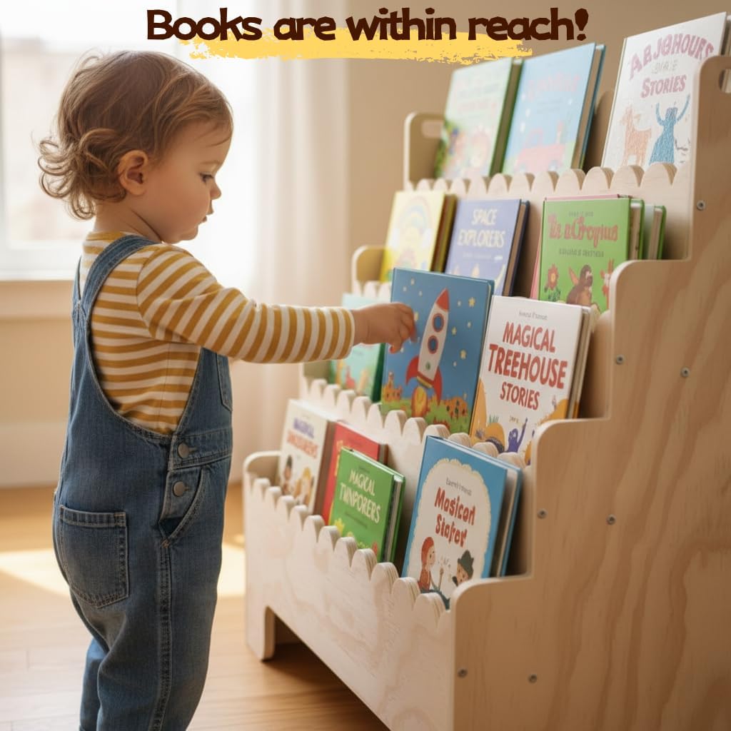 Estantería para Niños de 4 Niv - Bookcase Wood Shelf reseña y precio